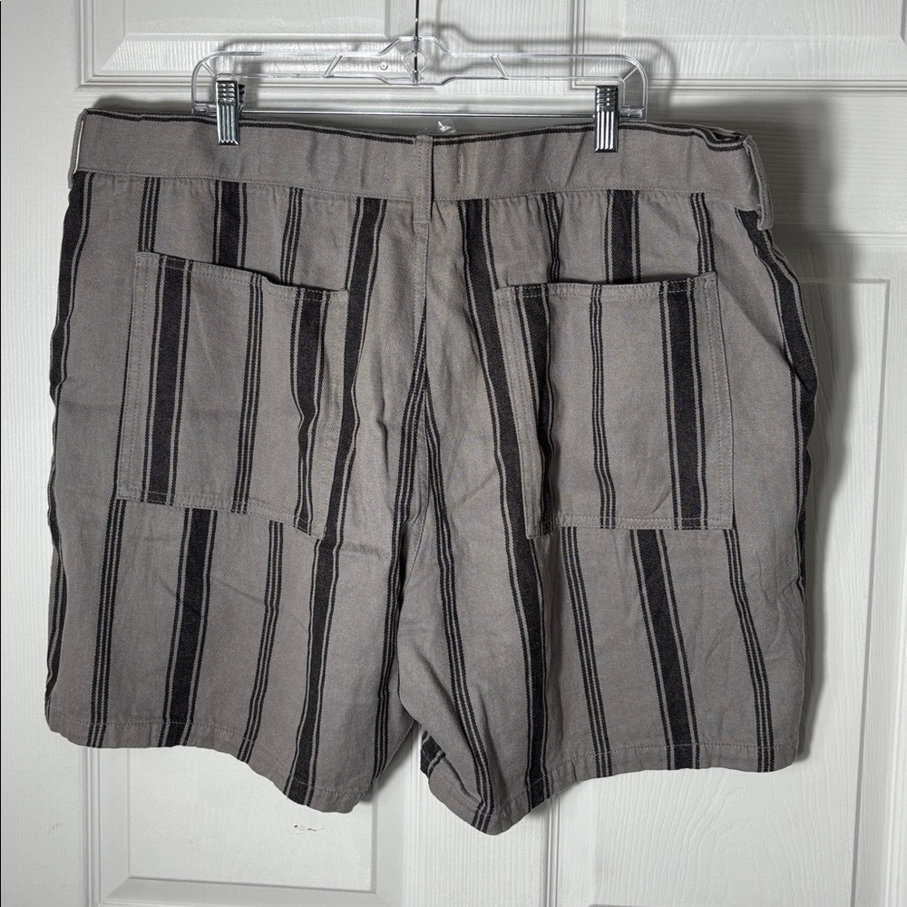Madewell Men's XXL NWT Striped Lounge Shorts Hemp Cotton Gray Black - Picture 5 of 9